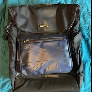 Tumi Backpack with British Flag design. Magnetic flap and removable day bag.